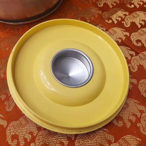 KROMEX Spun Aluminum Canister Set w/Yellow Lids Coffee Sugar - Picture 8 of 16